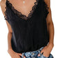 High Quality Sexy V Neck Lace Trim Vest Top - Women Sleeveless spaghetti Straps - Pink Black Blue White Halter Top (2U19)