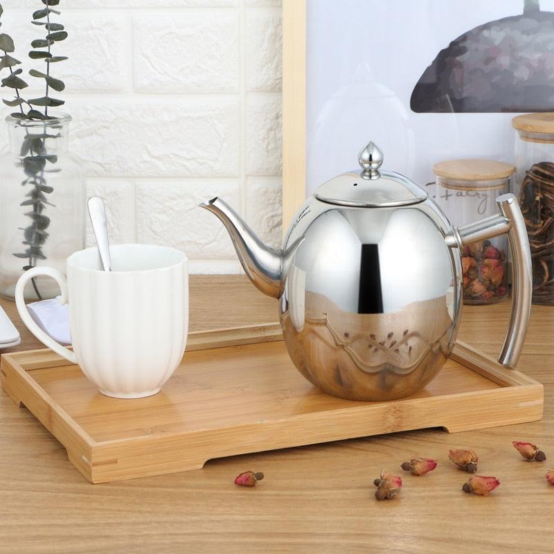 High Quality Stainless Steel Tea Pot Coffee Pot With Filter - Hotel Restaurant Induction Cooker Tea Kettle Water Pot 1L/1.5L (3H1)(F59)