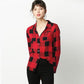 New Women Plaid Blouse Shirts - Plus Size Tops - Casual Long Sleeve Tunic Turn Down Collar Office Shirt (TB4)