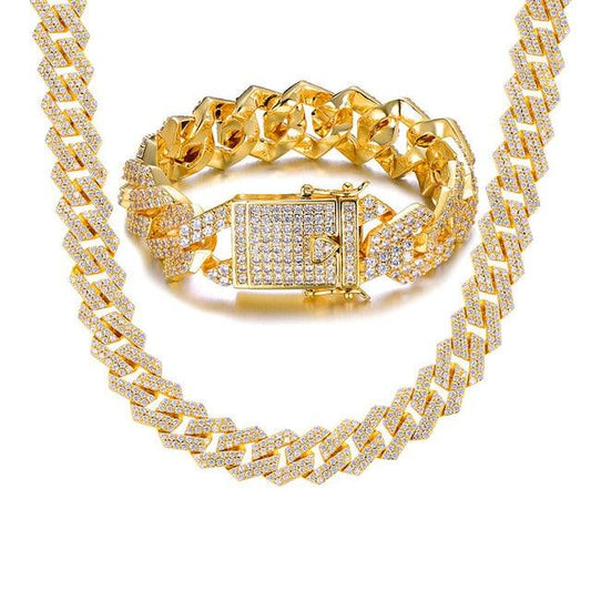 Trending 18MM Bling Heavy CZ Iced Out Miami Cuban Link Chain - Full Crystal Men's Bracelet (D83)(MJ4)