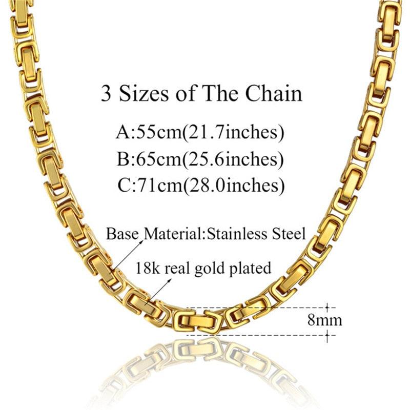 Great Gold Color Solid Stainless Steel Jewelry Sets - RU Necklace & Bracelet (MJ4)(F83)