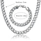 Cuban Link Chain Necklace & Bracelet Set - African Dubai Gold Color Stainless Steel Jewelry Sets (MJ4)(F83)