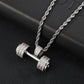 Bling Rope Chain Barbell Gym Fitness Dumbbell Gold Color Hand Pendants & Necklaces (1U83)