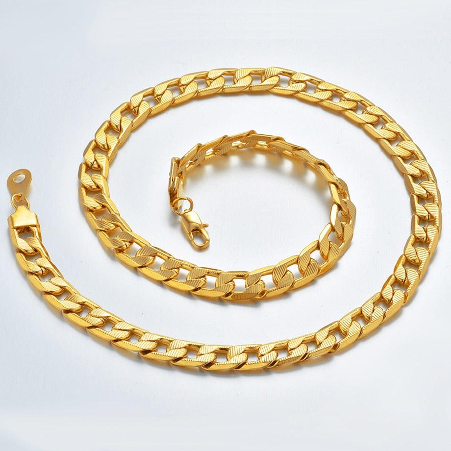 Hip Hop Jewelry Long Chunky Cuban Link Chain - Necklaces With Thick Gold Color Stainless Steel (MJ2)