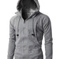Hip Hop Zipper Hooded Sweatshirt - Spring Casual Solid Hoodies Sweatshirts (TM5)(CC1)