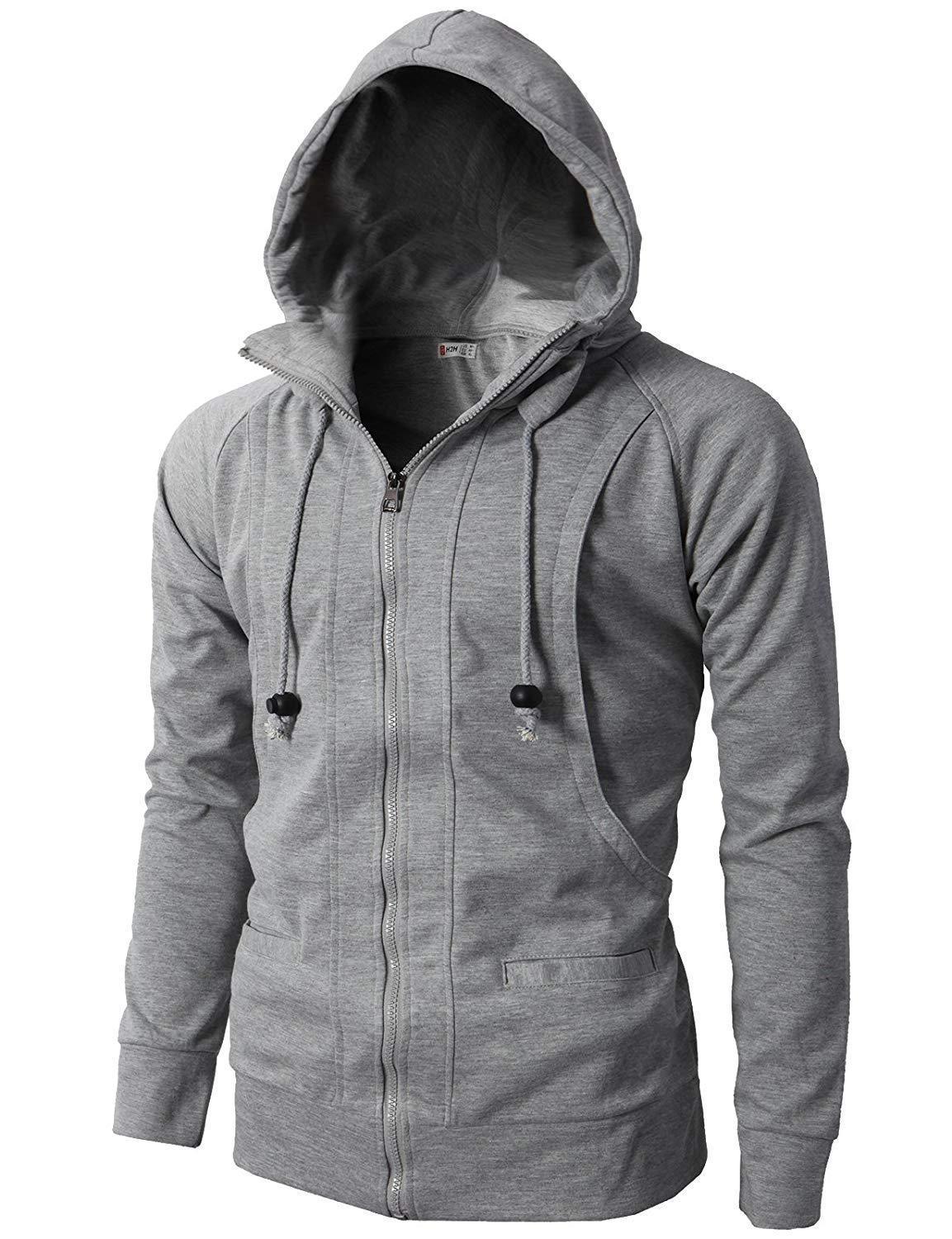 Hip Hop Zipper Hooded Sweatshirt - Spring Casual Solid Hoodies Sweatshirts (TM5)(CC1)