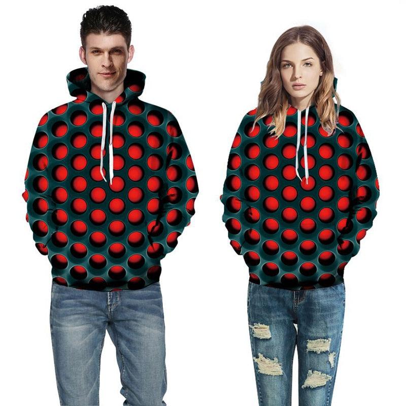 Great Trending Honeycomb Printed 3D Sweatshirt - Loose Fit Hoodies Streetwear Clothes (D100)(TM5)(CC1)