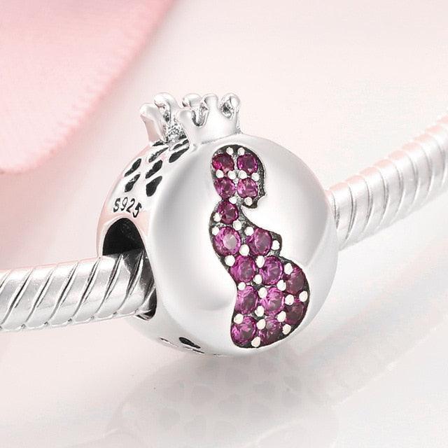 Hot 925 Sterling Silver Pink Sparkling CZ Flamingo Charms - Jewelry Pendants Fit (D81)(6JW)