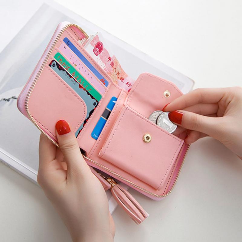 Beautiful Luxury Leather Wallet - Women Cute Card Holders - Zipper Money Pocket (WH5)