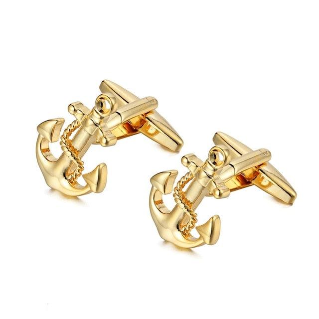 Hot Sale Anchor Cufflinks - Men's Shirt Business Wedding Classic Nautical Anchor Cuff links (MA4)(F17)