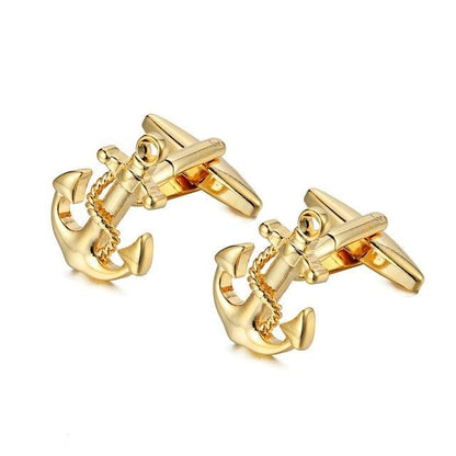 Hot Sale Anchor Cufflinks - Men's Shirt Business Wedding Classic Nautical Anchor Cuff links (MA4)(F17)