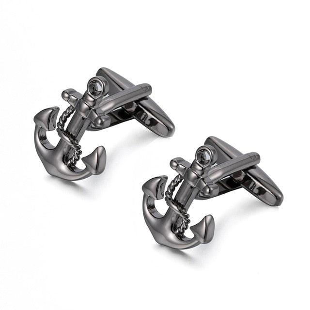 Hot Sale Anchor Cufflinks - Men's Shirt Business Wedding Classic Nautical Anchor Cuff links (MA4)(F17)