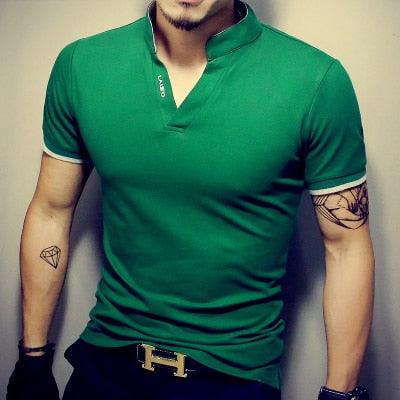 Hot Sale Men's V Neck Trending T Shirt - Fashion Solid Short Sleeve T Shirt - Slim Fit Men's Top (TM2)