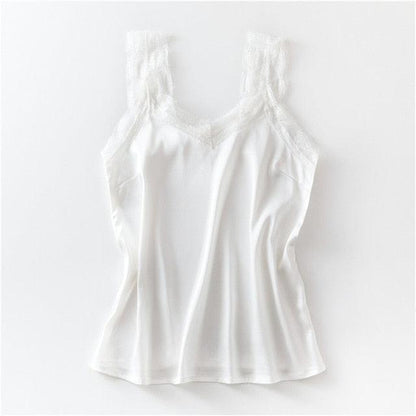Hot Sale Sexy Lace Tank Top - Women Summer Casual Satin Silk Vest - Backless Lace Up Basic Tops - Sleeveless Camisole (TB3)