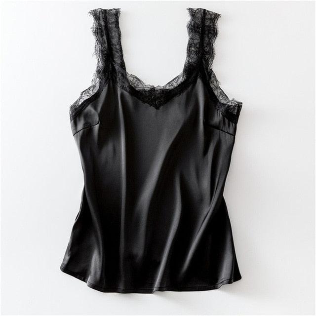 Hot Sale Sexy Lace Tank Top - Women Summer Casual Satin Silk Vest - Backless Lace Up Basic Tops - Sleeveless Camisole (TB3)
