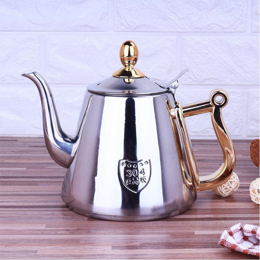 Humanized Handle Mirror Surface Delicate Water Kettle Inner With Tea Filter Induction Cooker Tea Kettle Coffee Pot 1.2L (D59)(3H1)
