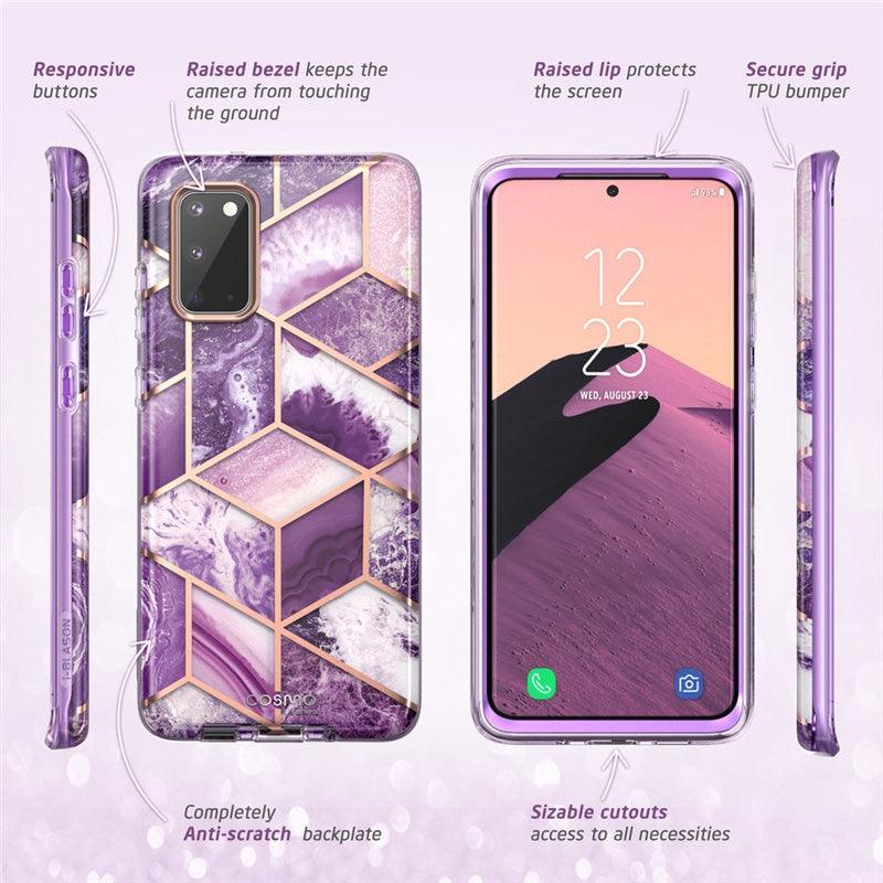 Samsung Galaxy S20 Case / S20 5G Case Full-Body Glitter Marble Bumper Cover WITHOUT Built-in Screen Protector (D50)(RS6)(1U50)