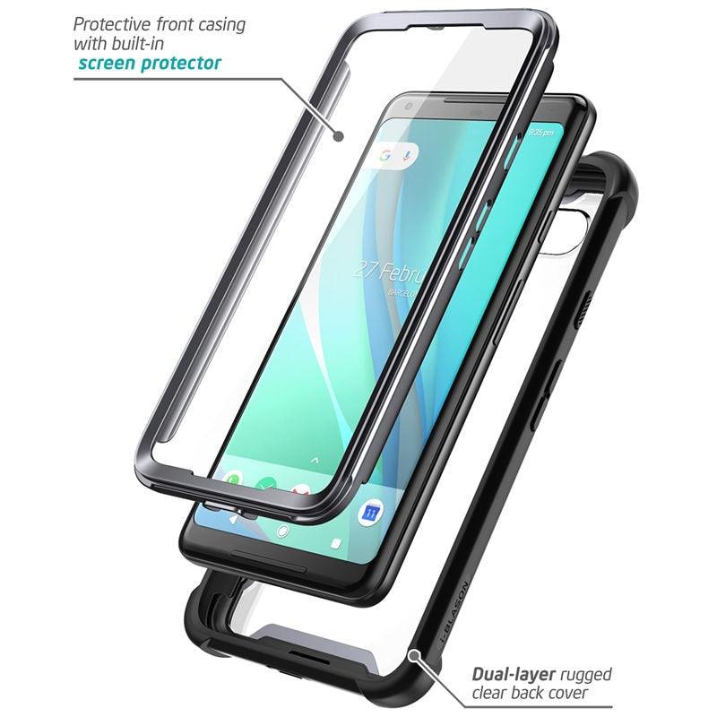 Google Pixel 2 XL Case Original Ares Series Full-Body Rugged Clear Bumper Case with Built-in Screen Protector (D50)(RS6)(1U50)
