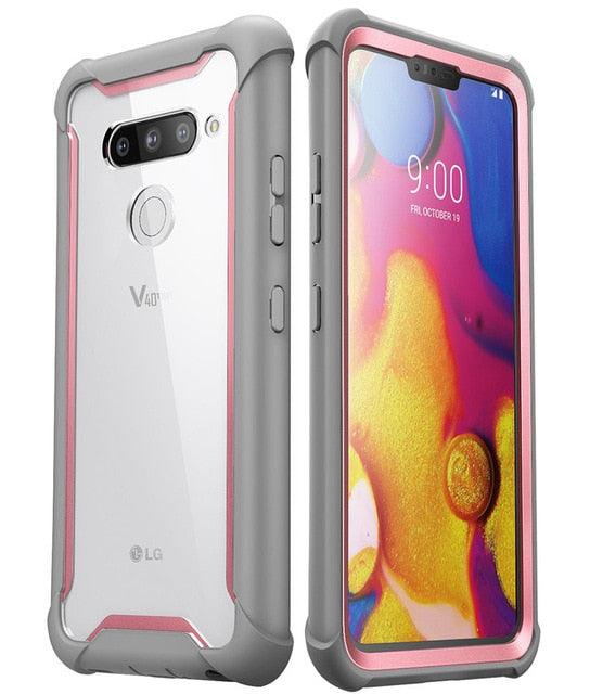 LG V40 Case Ares Full-Body Rugged Clear Bumper Cover with Built-in Screen Protector For LG V40 ThinQ (2018 Release) (RS6)(1U50)