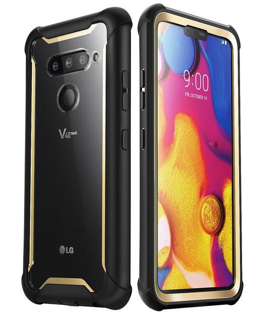 LG V40 Case Ares Full-Body Rugged Clear Bumper Cover with Built-in Screen Protector For LG V40 ThinQ (2018 Release) (RS6)(1U50)