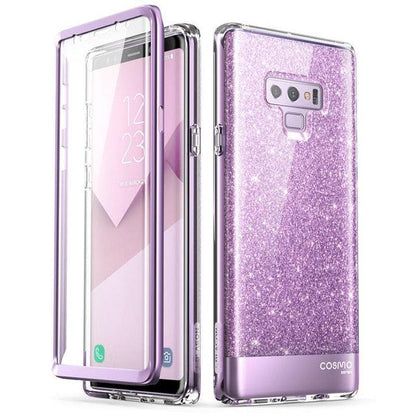 Samsung Galaxy Note 9 Case Cosmo Full-Body Glitter Marble Bumper Protective Cover with Built-in Screen Protector (D50)(RS6)(1U50)