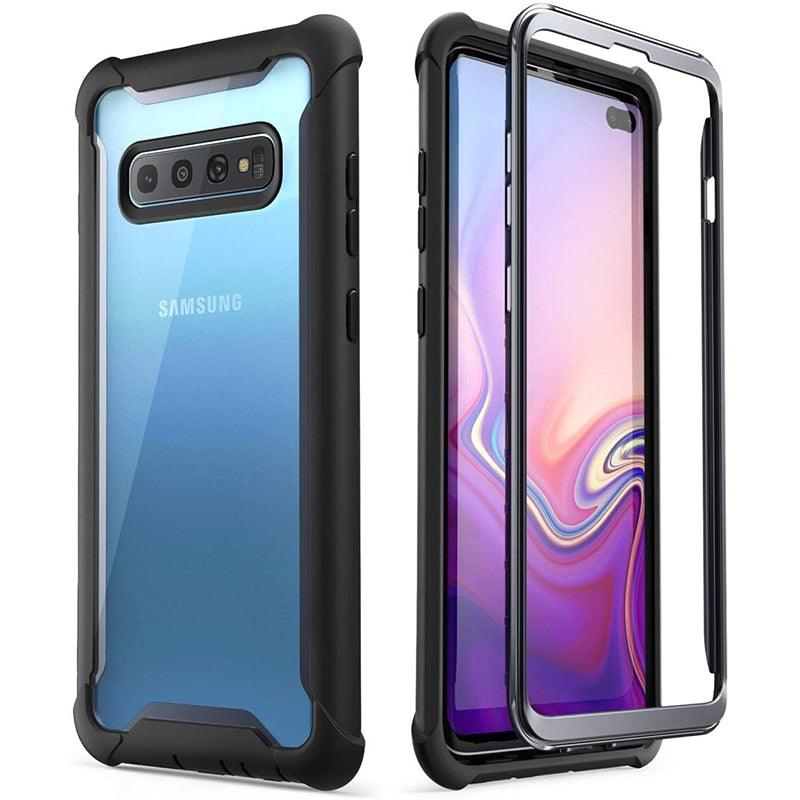 Samsung Galaxy S10 Plus Case 6.4 inch Ares Full-Body Rugged Clear Bumper Cover WITHOUT Built-in Screen Protector (RS6)(1U50)(F50)