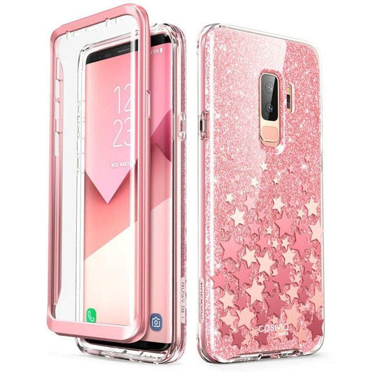 Samsung Galaxy S9 Plus Case Cosmo Full-Body Glitter Marble Bumper Protective Cover with Built-in Screen Protector (RS6)(1U50)