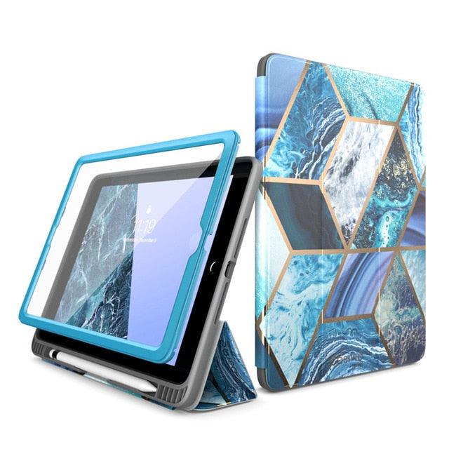 iPad 9.7 Case (2018/2017) Cosmo Trifold Stand Case with Auto Sleep/Wake & Pencil Holder, Built-in Screen Protector (TLC3)(F47)