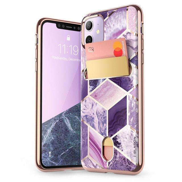 iPhone 11 Case 6.1 inch (2019 Release) Cosmo Wallet Slim Marble Designer Wallet Case Back Cover For iPhone 11 6.1" (D50)(RS6)(1U50)