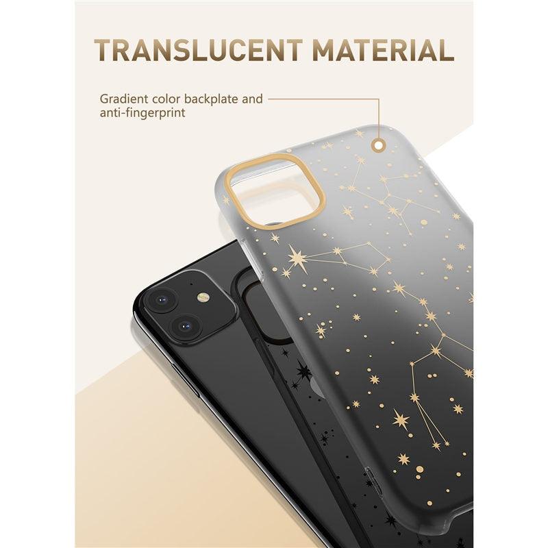 iPhone 11 Case 6.1 inch (2019 Release) OMG Series Black/Star Slim Liquid Soft Rubber Protective Silicone Case Cover (RS6)(1U50)