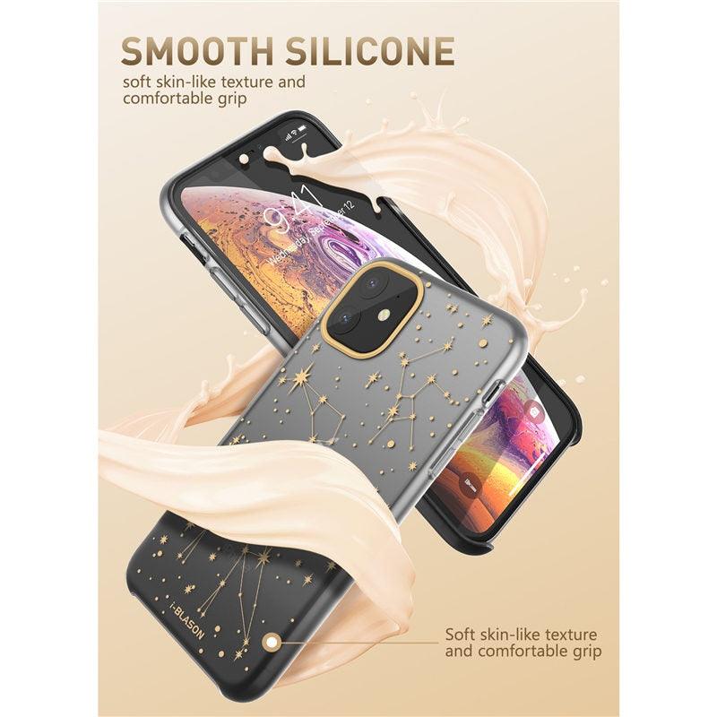 iPhone 11 Case 6.1 inch (2019 Release) OMG Series Black/Star Slim Liquid Soft Rubber Protective Silicone Case Cover (RS6)(1U50)