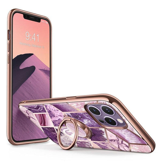 iPhone 12 Case/12 Pro Case 6.1" (2020 Cosmo Snap Marble Case with Built-in Rotatable Ring Holder Support Car Mount (D50)(RS6)(1U50)