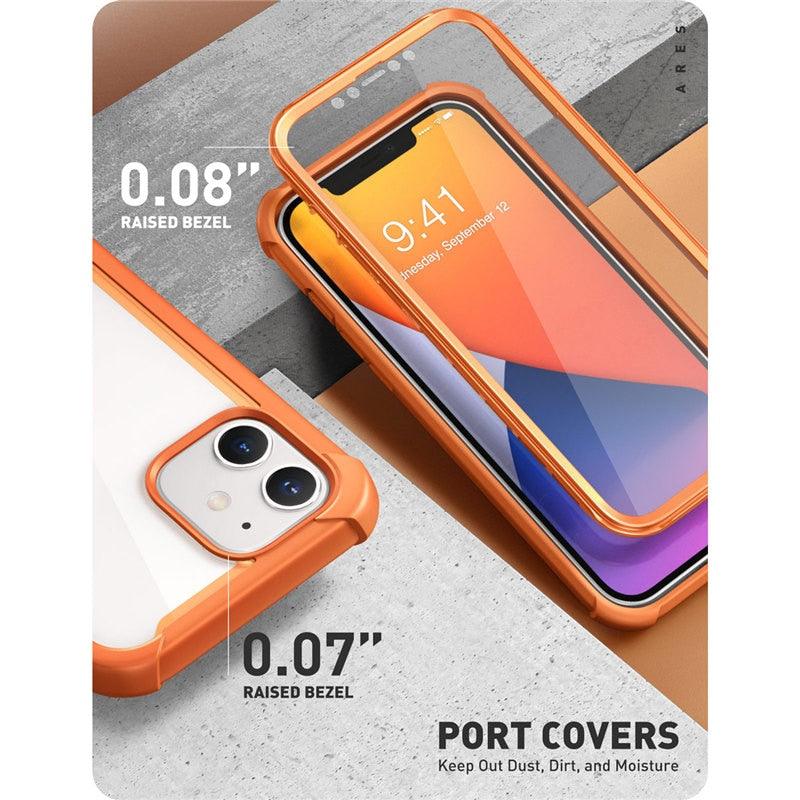 Trending iPhone 12 Mini Case 5.4" (2020 Release) Ares Full-Body Rugged Clear Bumper Cover with Built-in Screen Protector (RS6)(1U50)