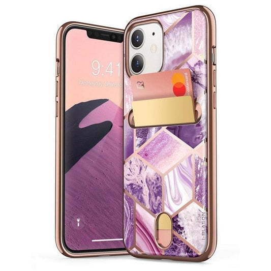 Amazing iPhone 12 Mini Case 5.4 inch (2020 Release) Cosmo Wallet Slim Designer Card Slot Wallet Case Back Cover (D50)(RS6)(1U50)