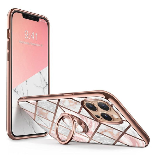iPhone 12 Pro Max Case (2020 Cosmo Snap Marble Case with Built-in Rotatable Ring Holder Kickstand Support Car Mount (RS6)(1U50)