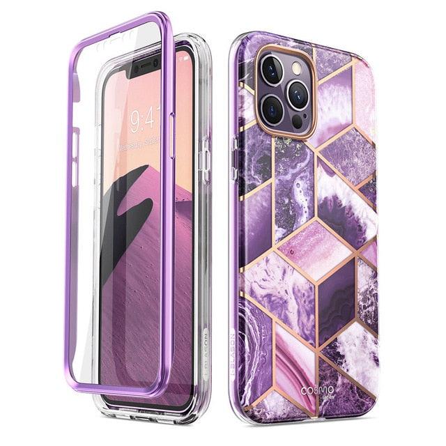 iPhone 12 Pro Max Case 6.7 inch (2020) Cosmo Full-Body Glitter Marble Bumper Case with Built-in Screen Protector (RS6)(1U50)