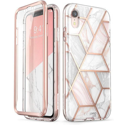 iPhone XR Case 6.1 inch Cosmo Full-Body Glitter Marble Bumper Case with Built-in Screen Protector For iPhone XR (RS6)(1U50)