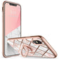 iphone X Xs Case Cosmo Snap Slim Marble Cover with Built-in 360 Rotatable Ring Holder Kickstand Support Car Mount (RS6)(1U50)