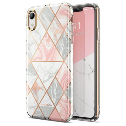 Great iphone XR Case Cosmo Lite Stylish Hybrid Premium Protective Slim Bumper Marble Back Cover with Camera Protection (RS6)(1U50)