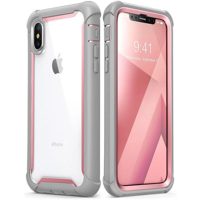 iPhone Xs Max Case 6.5 inch Ares Series Full-Body Rugged Clear Bumper Case with Built-in Screen Protector (D50)(RS6)(1U50)