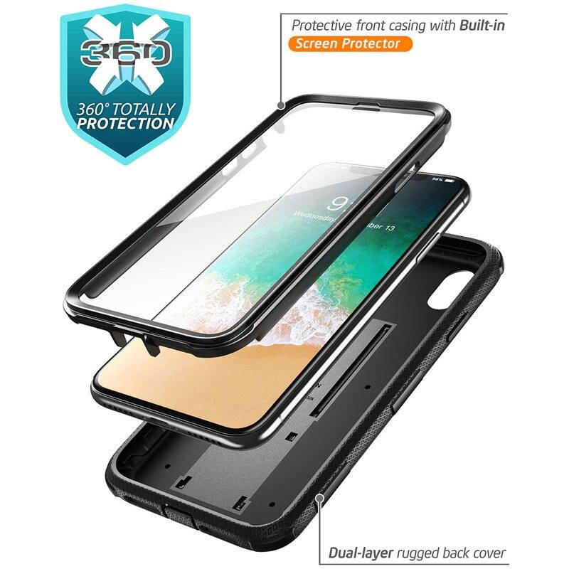 iPhone Xs Max Case Armor box - Full Body Heavy Duty Shock Reduction Case with Built in Screen Protector & Kickstand (RS6)(1U50)