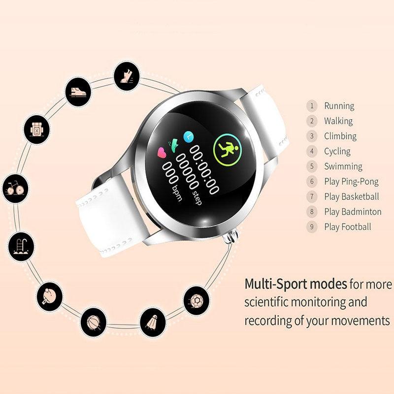 Gorgeous Waterproof Smart Watch - Women Fitness Bracelet - Heart Rate Sleep Monitor Smartwatch For IOS Android (RW)(9WH1)