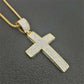 Big Cross Pendant Necklace Stainless Steel CZ Cross Necklaces - Bling Cubic Zircon Jewelry (MJ2)