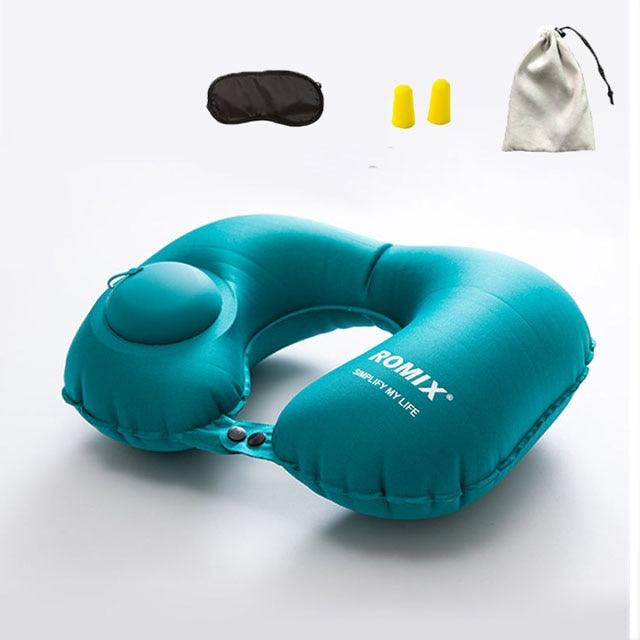 Inflatable Pillow 4pc/s Set - Travel Cervical Pillow U-type Automatic Inflatable Pillow (6LT1)(F105)