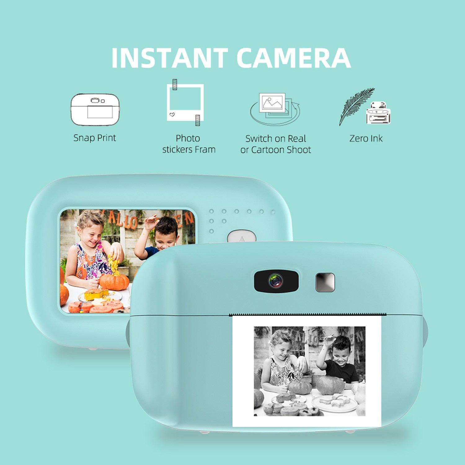 Instant Print Kids Digital Camera 2.0 Inch IPS Display 1080P Video Camera 20MP Birthday Festival Gift for Children Boys Girls (MC5)(1U54)(F54)