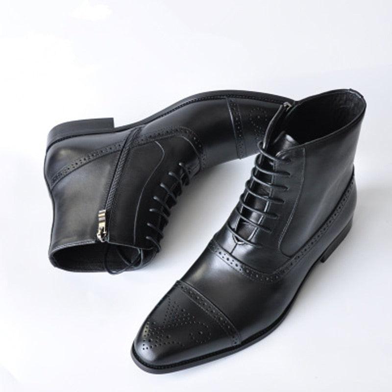 Italy Handmade Classic Men Boots - Dress Shoes Outdoor Autumn Ankle Boots (MSB2)(MSF6)(MSB3)