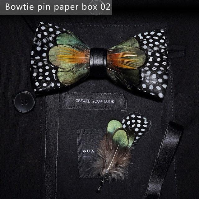 Great Design Bow Tie - Feather Bow Exquisite Handmade Men's Bow Tie (MA2)(F17)