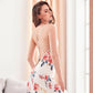 Sexy Strapped Women's Nightgowns - Floral Printed Faux Silk Sleepwear - Elegant Backless Women's Dresses (D90)(ZP2)