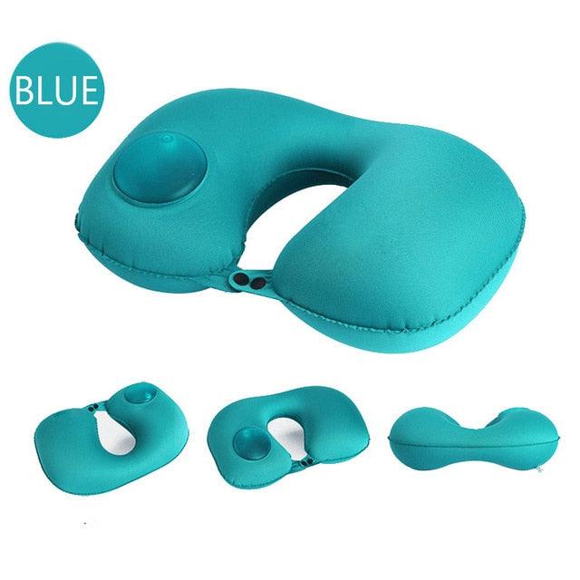 Automatic Inflatable Airplane Neck Pillow Travel Portable Neck Air Cushion Pillow (6LT1)