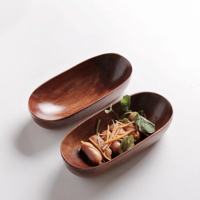 Japanese-Style Dried Fruit Dish Solid Wood Tableware Food Serving Tray (AK7)
